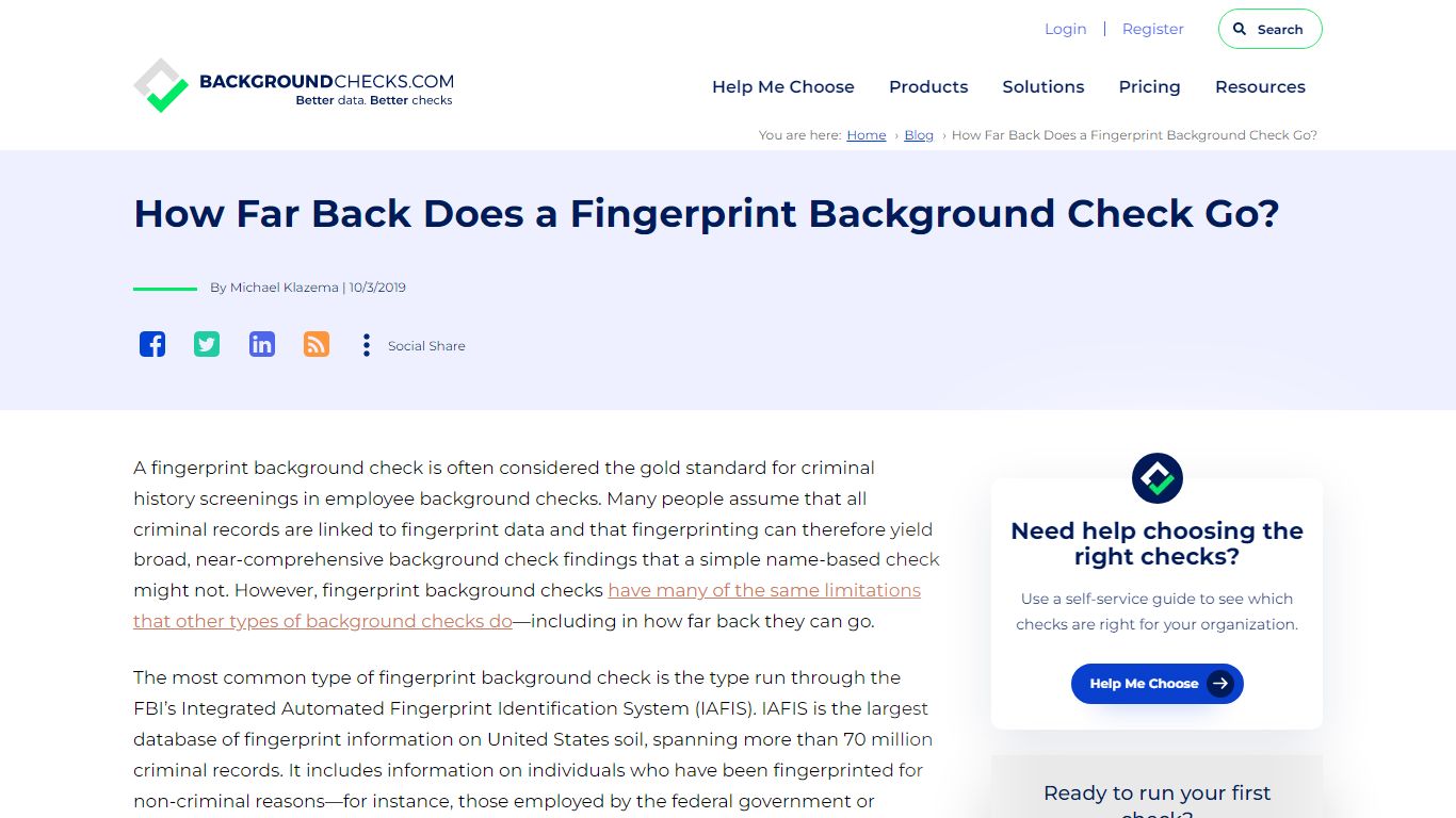 How Far Back Does a Fingerprint Background Check Go?